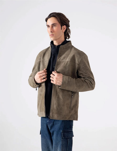 FAUX SUEDE BIKER JACKET